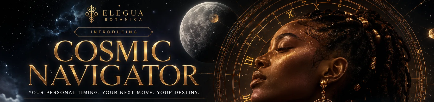 Cosmic Navigator — your personal timing, your next move. Elegua Botanica.
